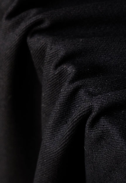 Jet Black Cotton Drill Fabric | 56" Wide | 350 GSM