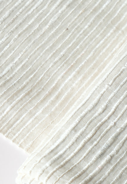 Tussar Silk Noil Striped Fabric | 280 GSM | 44” Wide