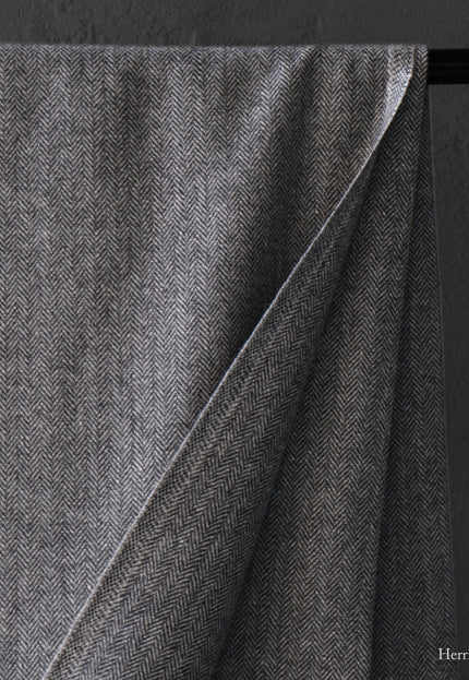 Charcoal Yak Wool Fabric Set | Herringbone, Twill & Boiled Wool, 380 GSM