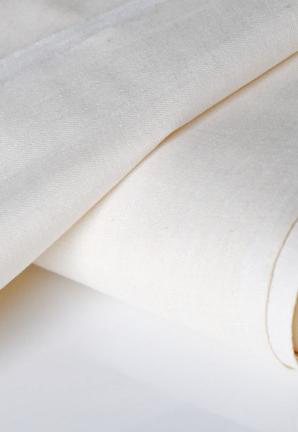 Ahimsa Silk Satin Fabric, 150 GSM Peace Silk, 44" Wide Ivory