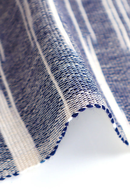 Indigo Handwoven Kasuri Fabric, 45" Wide, 300 GSM