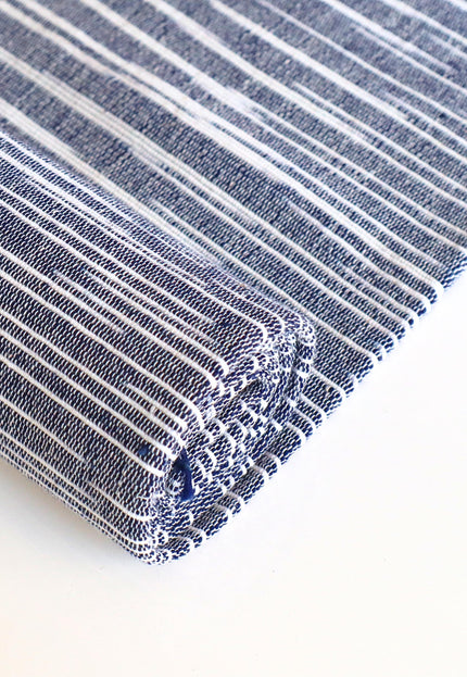 Indigo Handwoven Kasuri Fabric, 45" Wide, 300 GSM