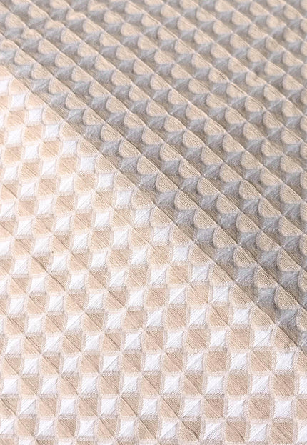 Cotton Honeycomb Dobby Fabric by the yard - "The Labyrinth", 56" Wide, 190 GSM