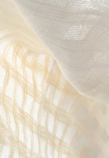 Self-Checkered Handloom Kala Cotton Fabric, 45" Wide, 157 GSM