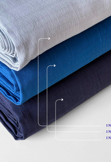 Textured Criss-Cross Cotton-Linen Dobby Fabric, 58" Wide, 122 GSM