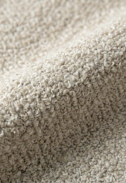 Greige Yak Wool Bouclé Fabric By The Yard: Handloom 44" Wide, 370 GSM