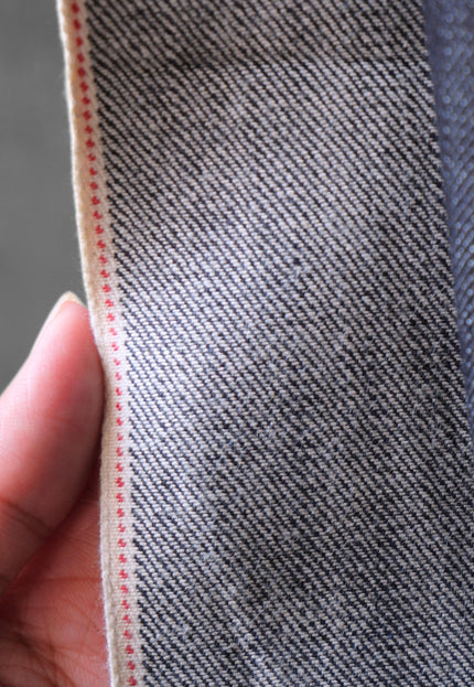 Washed Indigo Selvedge Denim Fabric - 33" Wide, 415 GSM (13 oz)
