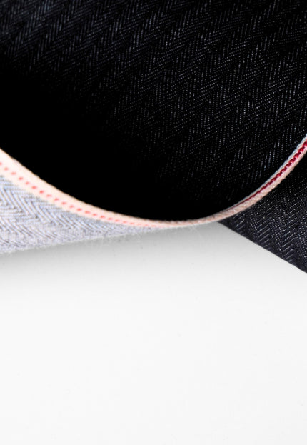 Raw Indigo Herringbone Selvedge Denim Fabric | 33″ Wide | 396 GSM