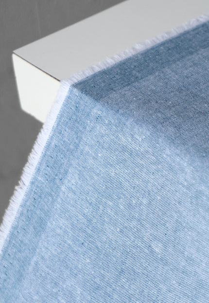 Pure Cotton Indigo Chambray Fabric by the yard | 54" Wide | 180 GSM