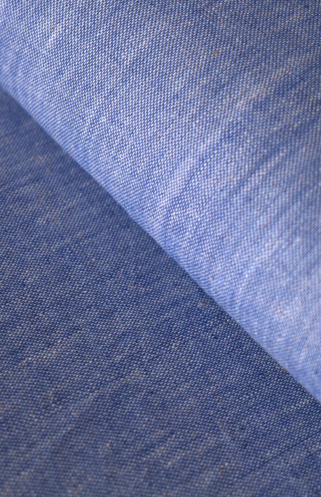 Handwoven Indigo Chambray Fabric | 45 inches wide | 130 GSM