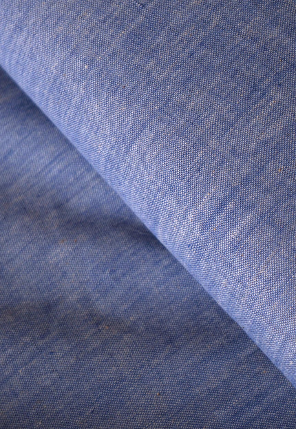 Organic Cotton Indigo Chambray Fabric by the yard | 45 inches wide | 130 GSM