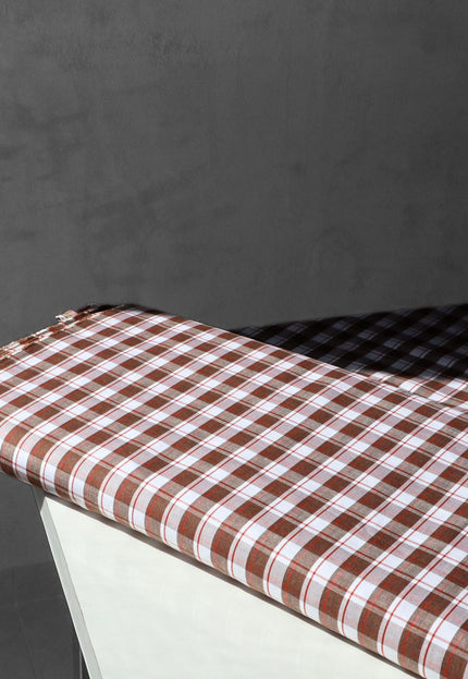 Pure Linen Gingham Checks Fabric by the yard | 210 GSM | 54” Wide