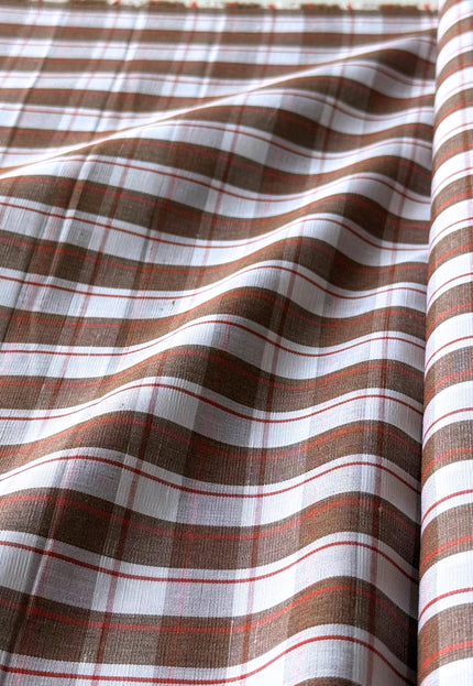 Pure Linen Gingham Checks Fabric by the yard | 210 GSM | 54” Wide