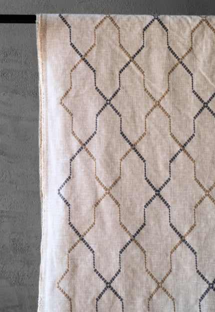 Embroidered Cotton-Linen Fabric, 47" Wide, 220 GSM