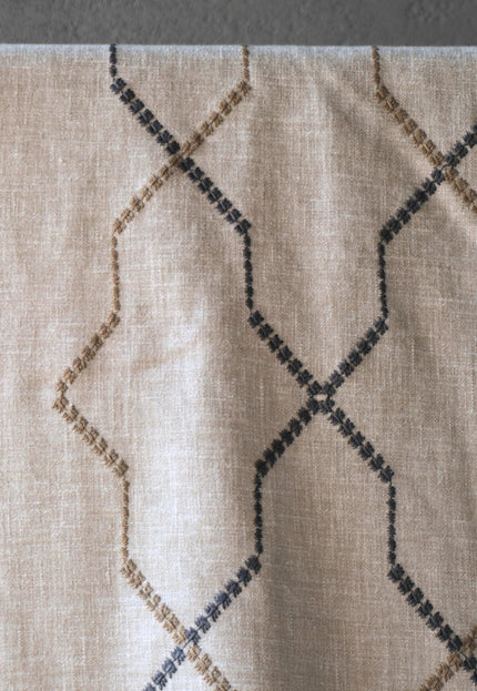 Embroidered Cotton-Linen Fabric, 47" Wide, 220 GSM