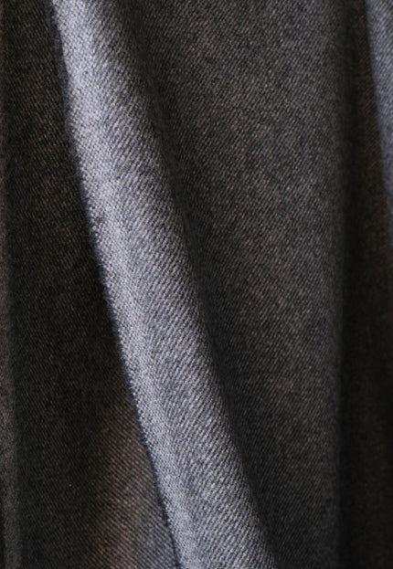 Yak Wool Twill Tweed Fabric, 58" Wide, 380 GSM (Charcoal Gray)