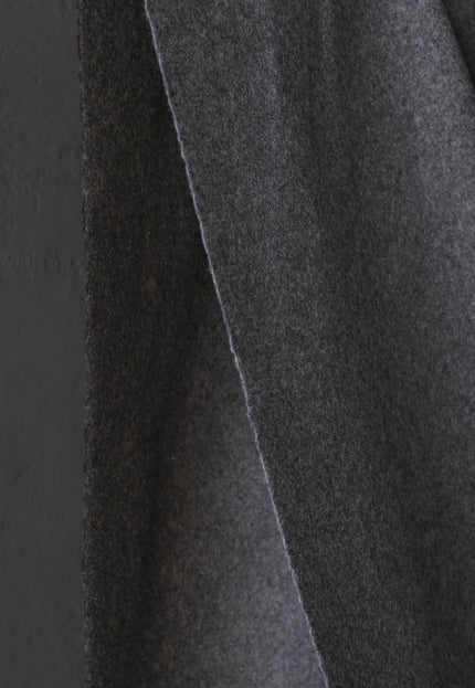 Worstead-style Boiled Pure Wool Fabric, 56" Wide, 390 GSM (Charcoal Gray)