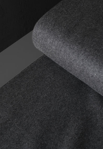 Worstead-style Boiled Pure Wool Fabric, 56" Wide, 390 GSM (Charcoal Gray)