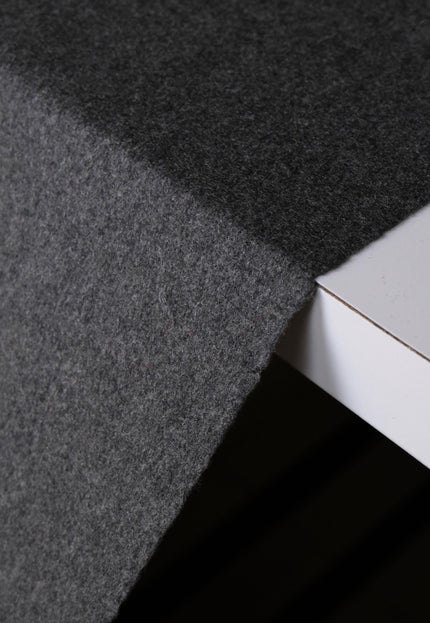 Worstead-style Boiled Pure Wool Fabric, 56" Wide, 390 GSM (Charcoal Gray)