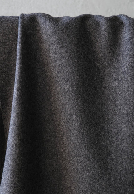 Worstead-style Boiled Pure Wool Fabric, 56" Wide, 390 GSM (Charcoal Gray)