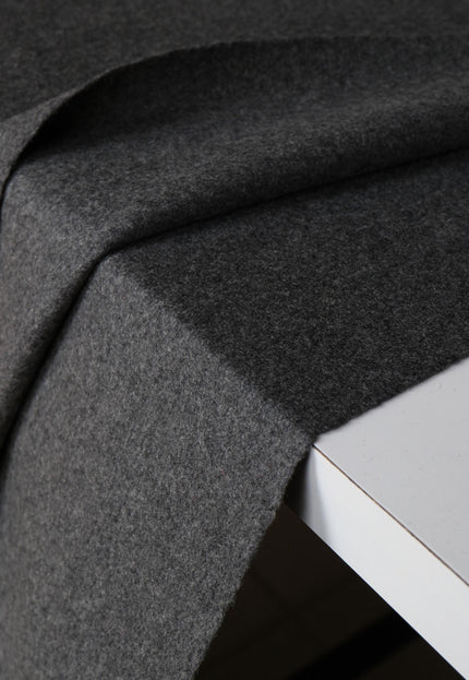 Worstead-style Boiled Pure Wool Fabric, 56" Wide, 390 GSM (Charcoal Gray)