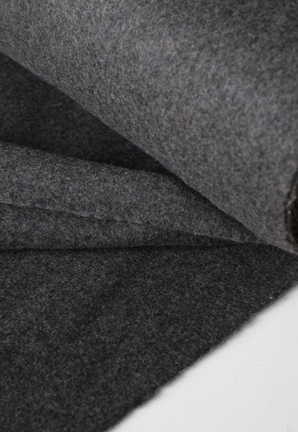 Worstead-style Boiled Pure Wool Fabric, 56" Wide, 390 GSM (Charcoal Gray)
