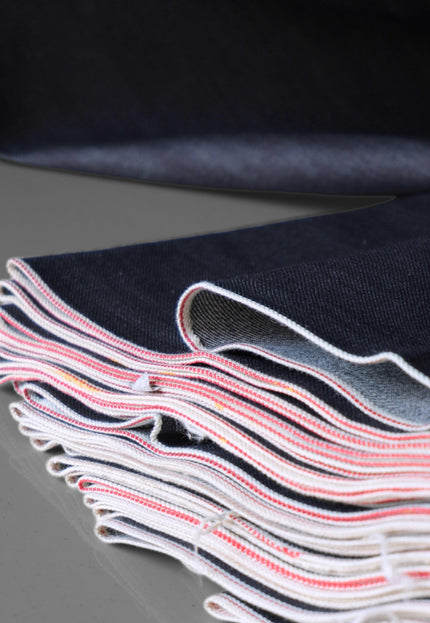 Washed Indigo Selvedge Denim Fabric - 33" Wide, 415 GSM (13 oz)