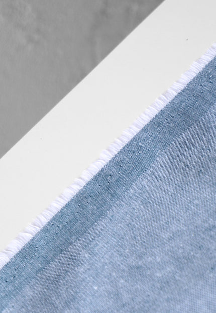 Pure Cotton Indigo Chambray Fabric by the yard | 54" Wide | 180 GSM