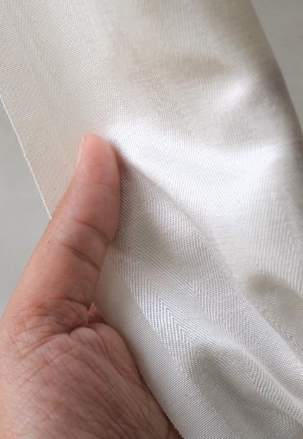 Vegan Aloe-Vera Herringbone Silk Fabric by the yard | 44" wide | 180 GSM