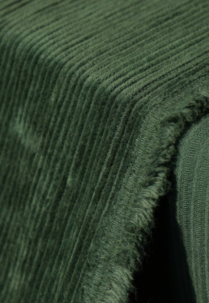 Dark Green Cotton Corduroy Fabric, 13 Wale, 58" Wide, 350 GSM