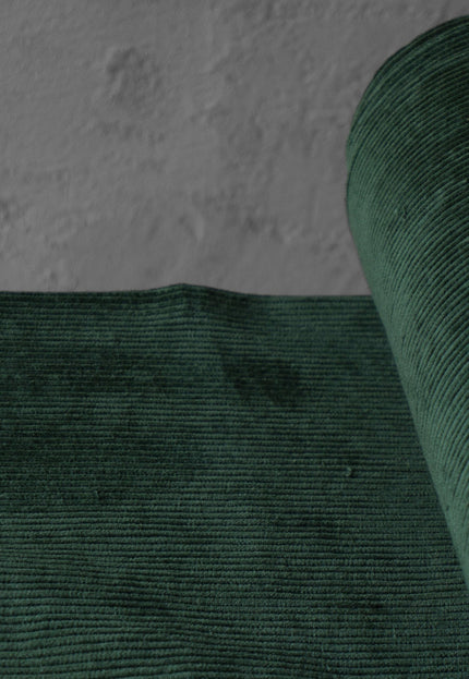 Dark Green Cotton Corduroy Fabric, 13 Wale, 58" Wide, 350 GSM