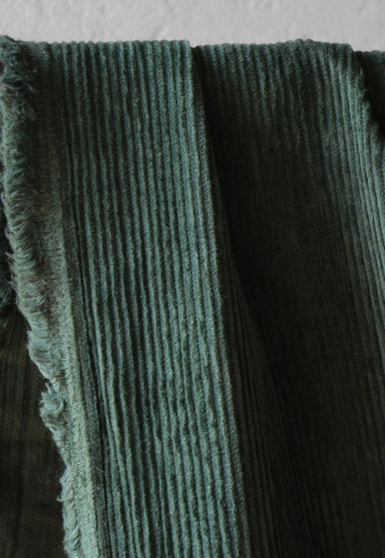 Dark Green Cotton Corduroy Fabric, 13 Wale, 58" Wide, 350 GSM