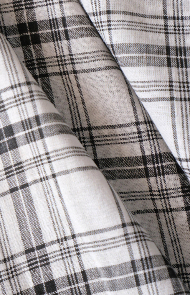 Black & White Checkered Bengal Cotton Fabric | 44" Wide | 90 GSM