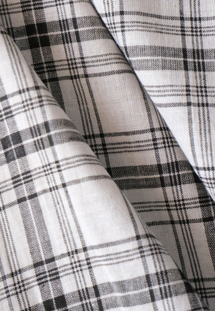 Black & White Checkered Bengal Cotton Fabric | 44" Wide | 90 GSM