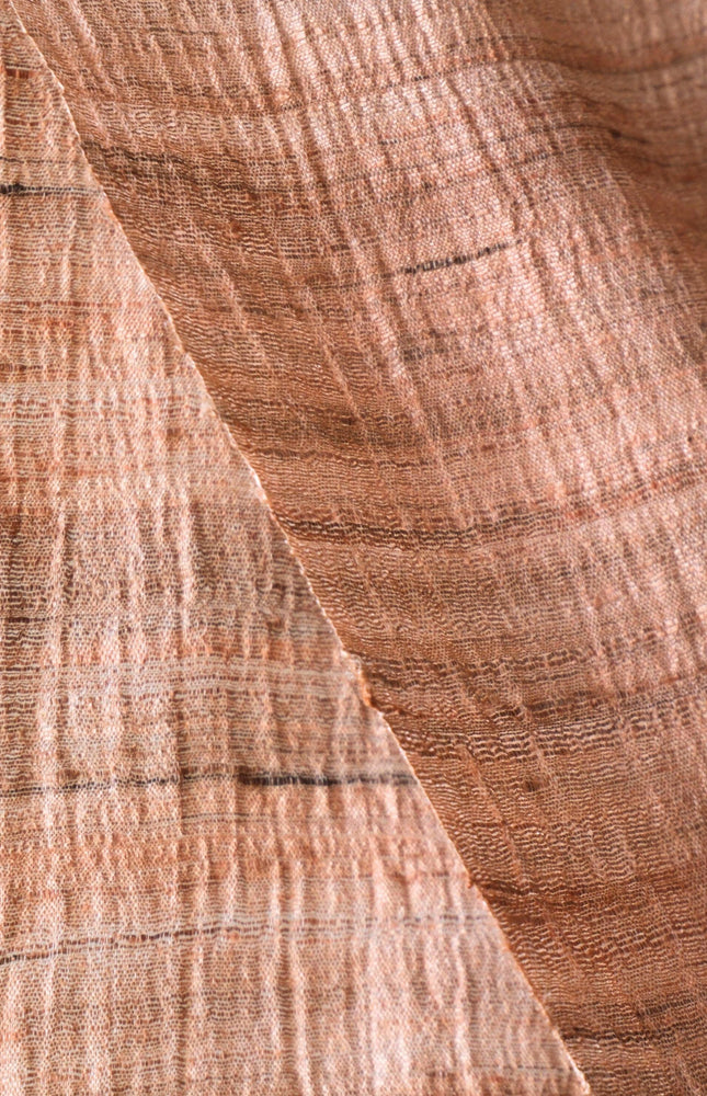 Handwoven Naturally Dyed Tussar Silk Paper-Finish Fabric | Starched Silk | 130 GSM | 44” Wide