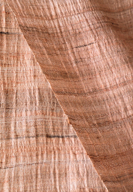 Handwoven Naturally Dyed Tussar Silk Paper-Finish Fabric | Starched Silk | 130 GSM | 44” Wide