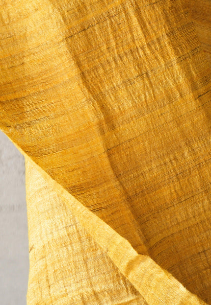 Handwoven Naturally Dyed Tussar Silk Paper-Finish Fabric | Starched Silk | 130 GSM | 44” Wide