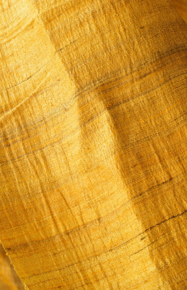 Handwoven Naturally Dyed Tussar Silk Paper-Finish Fabric | Starched Silk | 130 GSM | 44” Wide