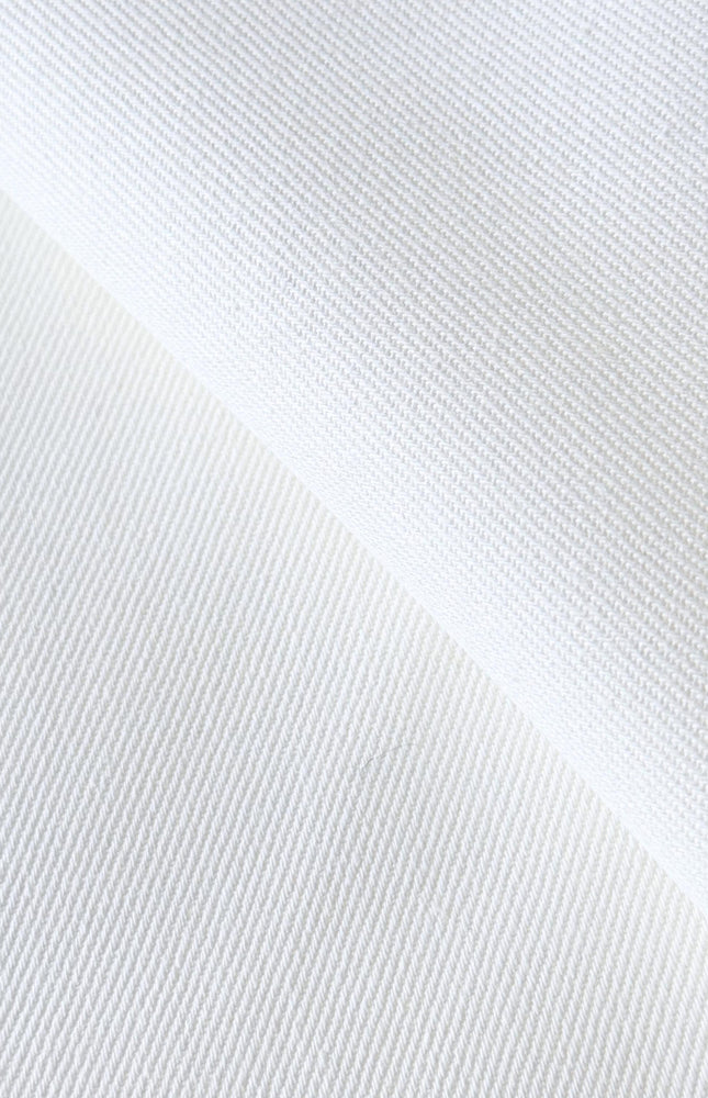 Stone-washed White Organic Cotton Denim Fabric by the yard, 58 inches wide, 271 GSM