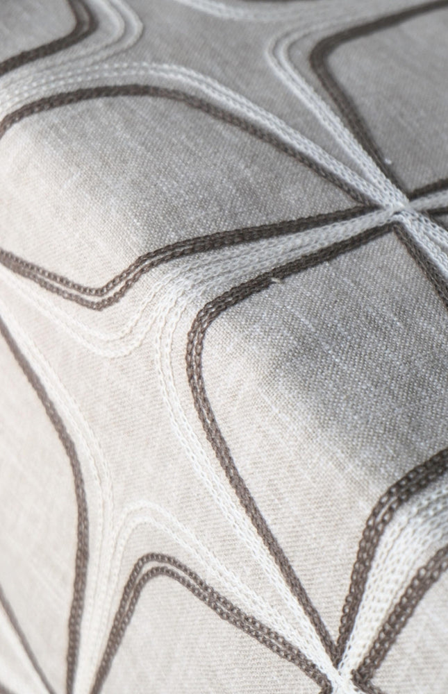 Embroidered Cotton-Linen Fabric (Greige), 47" Wide, 220 GSM