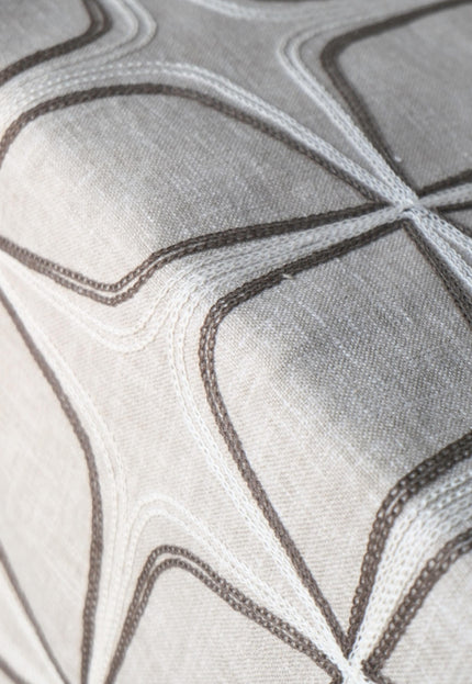 Embroidered Cotton-Linen Fabric (Greige), 47" Wide, 220 GSM