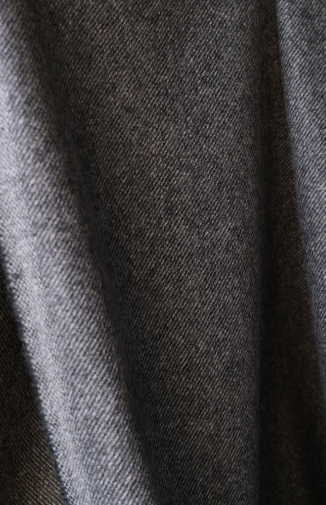 Yak Wool Twill Tweed Fabric, 58" Wide, 380 GSM (Charcoal Gray)