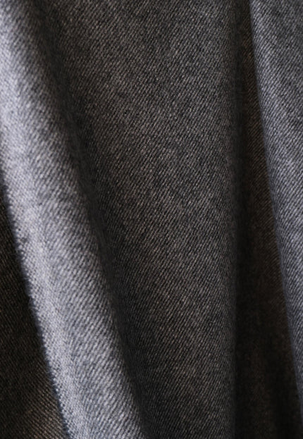 Yak Wool Twill Tweed Fabric, 58" Wide, 380 GSM (Charcoal Gray)