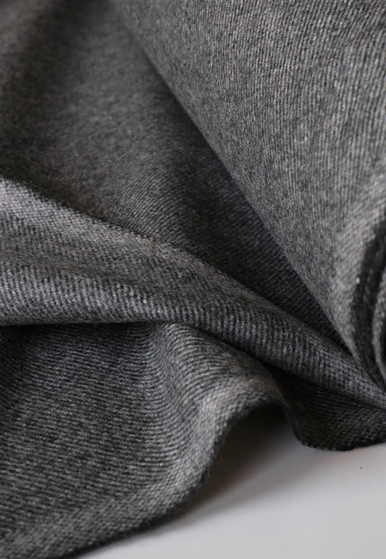 Yak Wool Twill Tweed Fabric, 58" Wide, 380 GSM (Charcoal Gray)
