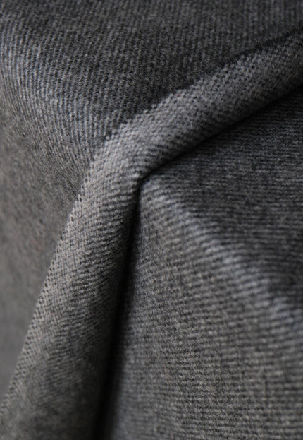 Yak Wool Twill Tweed Fabric, 58" Wide, 380 GSM (Charcoal Gray)