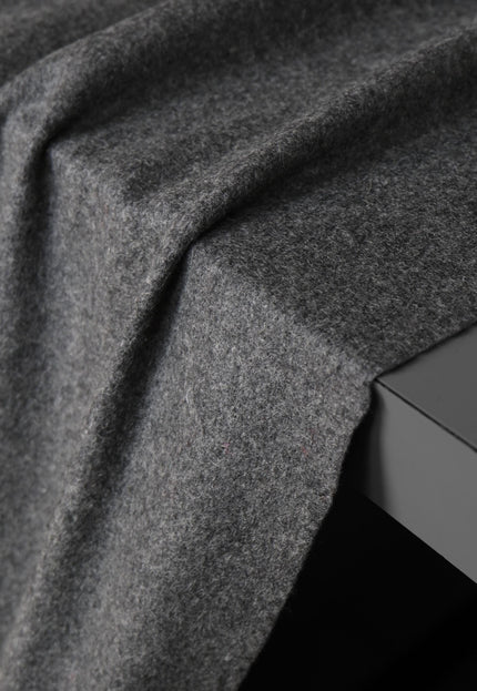 Worstead-style Boiled Pure Wool Fabric, 56" Wide, 390 GSM (Charcoal Gray)