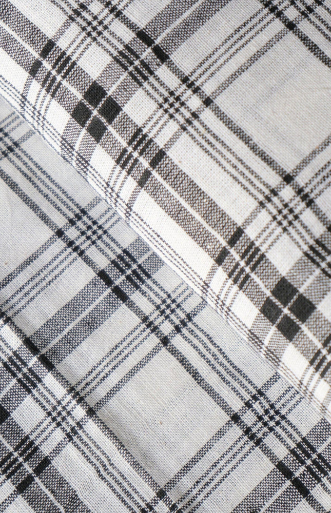 Black & White Checkered Bengal Cotton Fabric | 44" Wide | 90 GSM
