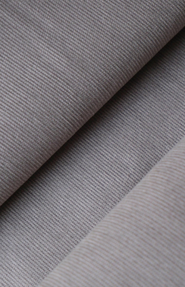 Gray Cotton Corduroy Fabric, 20 Wale, 58" Wide, 240 GSM