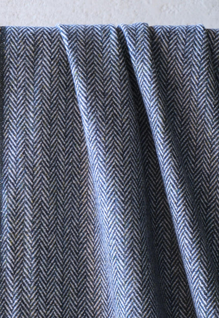 Harris-Style Wool Herringbone Tweed Fabric, 58" Wide, 420 GSM