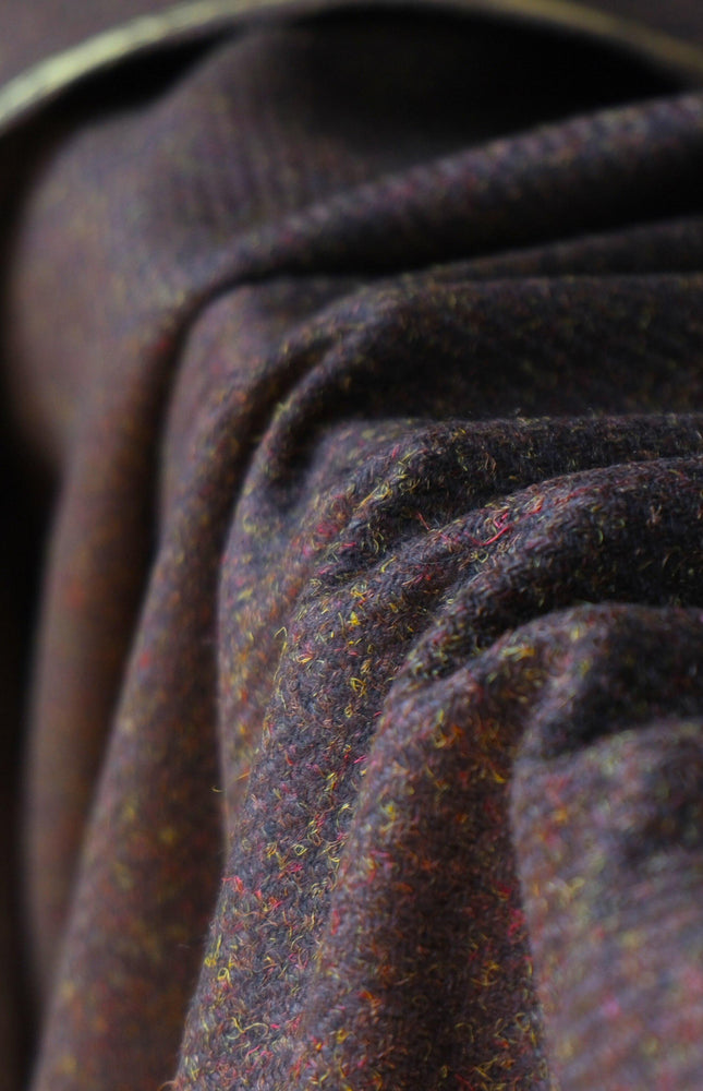 Harris-Style Tweed Wool Fabric, 58" Wide, 420 GSM